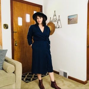 Vintage Wool Blend Wrap Dress